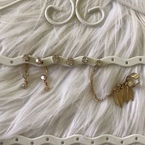 Claire’s Faux Diamond Stud Earrings Three Pairs